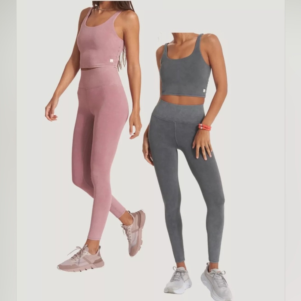 New Vuori gray washed top and leggings set S M
